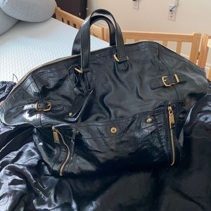 Yves Saint Laurent YSL Patent Leather Black Tote